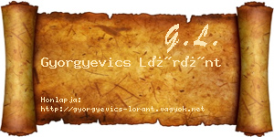 Gyorgyevics Lóránt névjegykártya