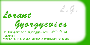 lorant gyorgyevics business card